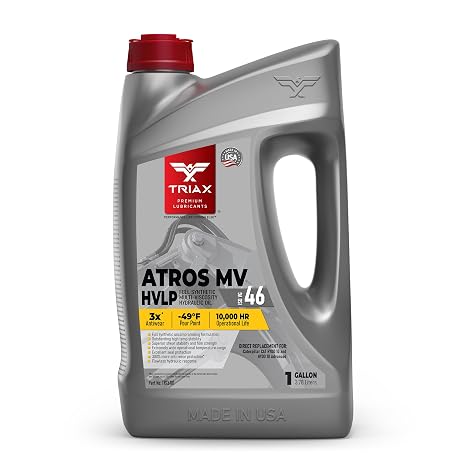 TRIAX Atros MV HVLP 46 Full Synthetic Hydraulic Oil, 300% Additive Anti-Wear Boost, 7,000-10,000 Hour Life, Arctic Grade -54 Cold Flow and High Temp Operations (1 Gallon)