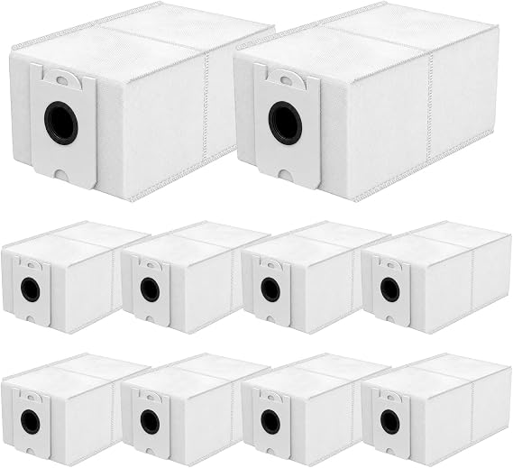 10 Pack 4.6L Dustin Vacuum Bags for bObsweep Dustin and Orb-i Robot Vacuums | Activated Carbon Controls Odors, Holds Up to 100 Days of Dust, Disposable
