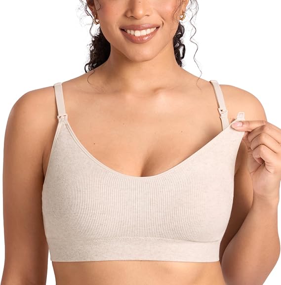 MOMANDA Ribbed Nursing Bras for Breastfeeding