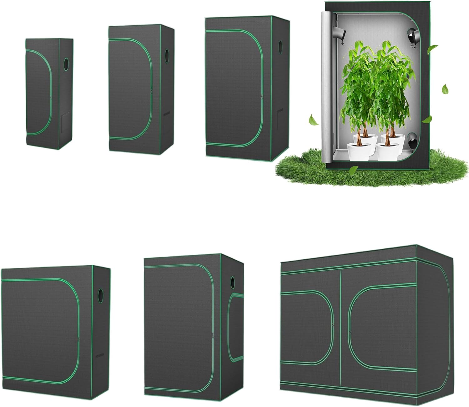 UISEBRT Grow Tent Plant Tent Greenhouse 240 x 120 x 200 cm Grow Tent Grow Cabinet Indoor Growing Tent Made of 600D Oxford Fabric with Steel Frame Light and Waterproof Grow Tent for Vegetables Herbs and Flowers