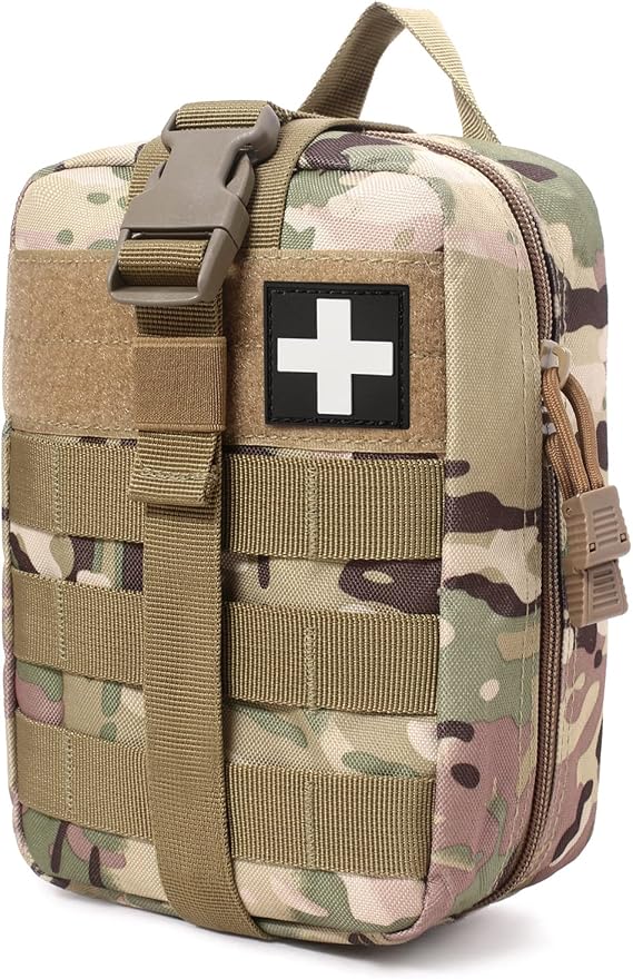 Molle Pouch, Sturdy 600D Nylon Tactical Medical Pouch,Rip-Away EMT First Aid Pouch (Bag Only)