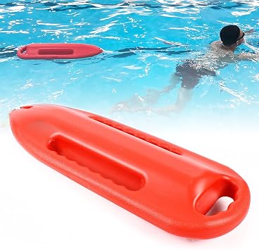 3 Handle Water Rescue Equipment, Lifeguard Floatation Device Professional Rescue Can, Strong Buoyancy Lifeguard Rescue Tube Decor,Red