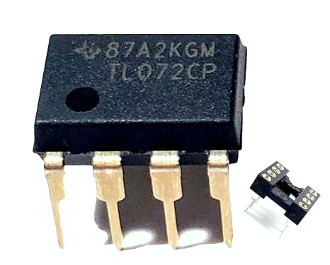 TL072CP IC Dual Low-Noise JFET-Input Operational Amplifier & 8-Pin DIP Sockets with Machined Contact Pins Breadboard-Friendly (Pack of 10)