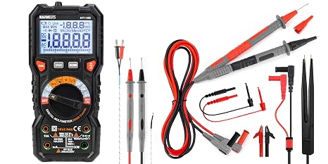 KAIWEETS HT118E Digital Multimeter TRMS 20000 Counts with Higher Resolution Auto-Ranging and KAIWEETS KET12 Multimeter Test Lead Set for Electrical Testing, Soft Silicone Test Leads Kit
