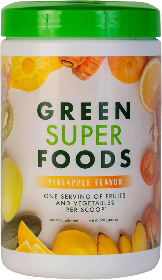 Green Superfoods | Fruits & Vegetables Supplements | Natural Energy Supplements | Vitamins & Minerals | Spinach, Spirulina, Beetroot, Mango, Wheatgrass, Green Tea | 100% Non-GMO (300g)