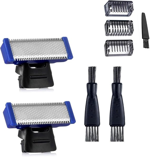 INVODA 2PCS Shaver Replacement Heads Compatible with Micro Touches Solo Trimmer Bundle with 3 Hair Guards Combs