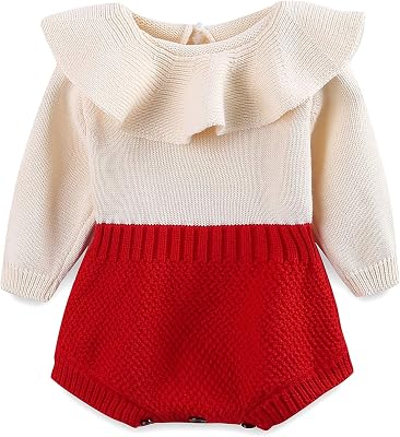 Mud Kingdom Baby Girl Knit Rompers Collar Cute