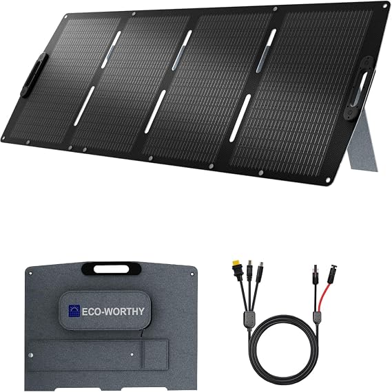 ECO-WORTHY 200 W Foldable Solar Panel for Power Station, ETFE Material