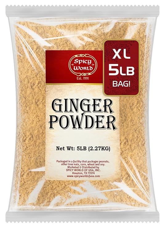 Spicy World Ginger Powder 5 Pound Bulk Bag - Ground Ginger Root
