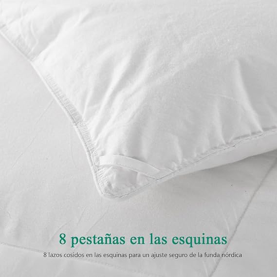 APSMILE Down Duvet 200 x 200 cm All-Season Duvet 250 gsm, Warmth Class 3 25% Down Filling 1000 g (White, 100% Cotton)