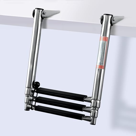 Boat Ladder for Pontoon,Telescoping Boarding Ladder for Outboards