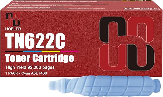 TN622 Toner Cartridges Compatible for Konica Minolta TN622C A5E7430 Cyan Toner Cartridge Work for Bizhub Press C1100 C1085 AccurioPress C6085 C6100 Printers