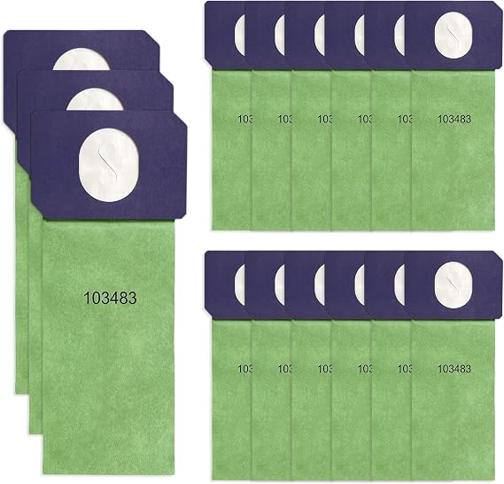 15 Pack 103483 Micro Filter Bags Replacement for ProTeam 3.25 Quart Upright Vacuum: ProForce 1200XP and 1500XP, Replace Part #103483