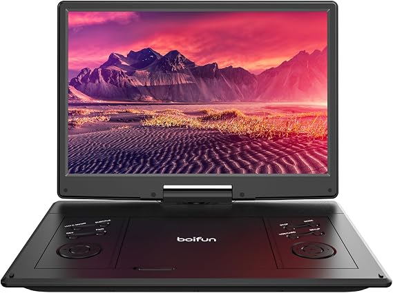 BOIFUN 15.7" Portable DVD Player with 14.1" Large HD Screen, 6 Hrs Battery