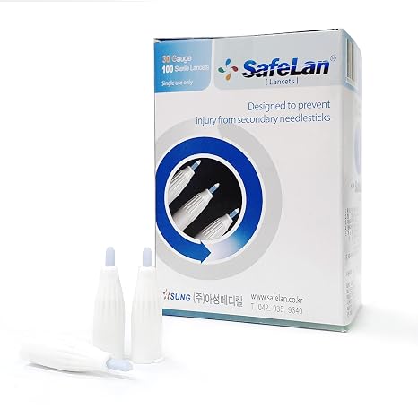 Lancet(30G, 100Pieces) Diabetes Blood Glucose Testing Minimizing Pain Made in Korea