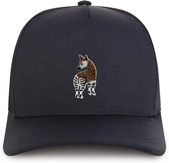 Trendy Apparel Shop Okapi Embroidered Patch Structured 5 Panel Pro Style Baseball Cap