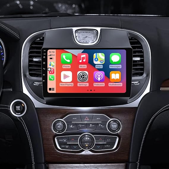 for 2015-2019 Chrysler 300 Radio Upgrade with Carplay & Android Auto 8-Core 8G RAM + 256G ROMCar Stereo 9-Inches QLED Touch Screen Head Unit with GPS Navigation