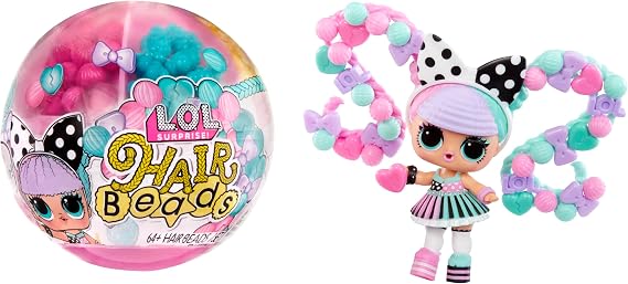 L.O.L. Surprise! LOL Surprise Hair Bead Tots with 60+ Hair Beads for Collector Doll, DIY Hairstyle, Hair Bead Doll - Best Gift for Girls Age 3+
