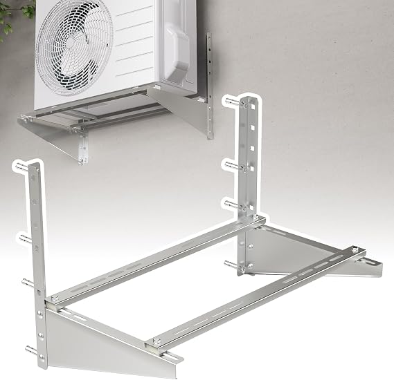 Wall Mounting Bracket for Mini Split Air Conditioners, Outdoor Heavy Duty Stainless Steel AC Support Brackets for 7,000 to 24,000 BTU Condenser AC Heat Pump System, Support up to 400 lbs