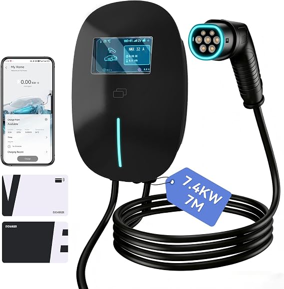 Type 2 EV Charger, 7.4kW 32A Single Phase 7M