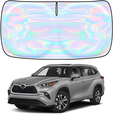 for Toyota Highlander 2020-2025 Windshield Sun Shade Cover - Custom Fit Toyota Highlander L LE XLE Limited Platinum Sunshade Foldable Front Window Sunshade Sun Visor Protector Block UV Rays