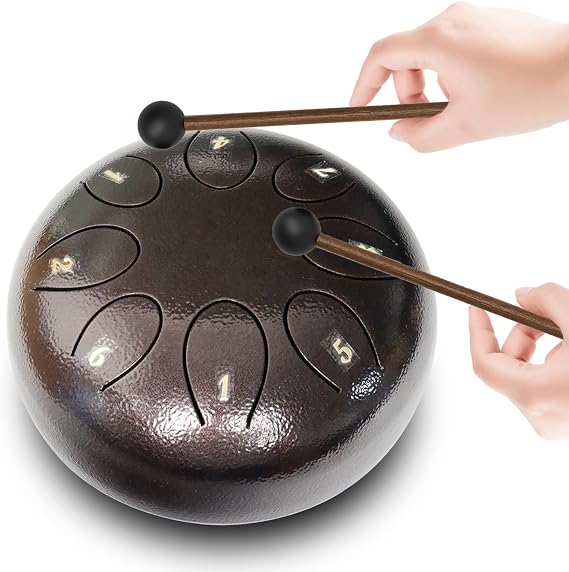 REGIS Steel Tongue Drum 6 inch 8 Notes Musical Percussion Instrument, Musician Gift for Family and Friends(Maroon)