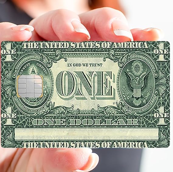 One Dollar Credit Card Sticker - Different and decorate your bank card as you like