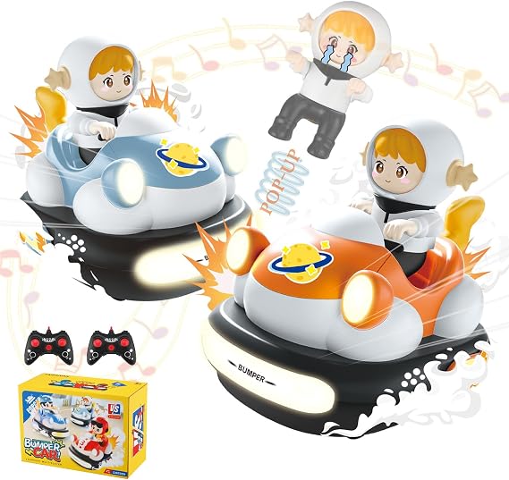 Remote Control Bumper Cars, 2 Cars Set, RC Battle Game for Kids