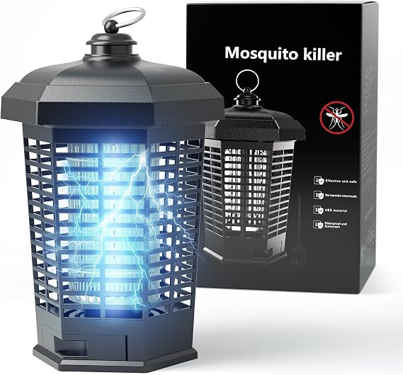 Bug Zapper Outdoor/Indoor Plug-in, 4200V High Voltage Electric Mosquito Killer, IPX6 Waterproof - Effective Fly, Gnat, and Insect Trap for Home, Garden, Camping, and Patio