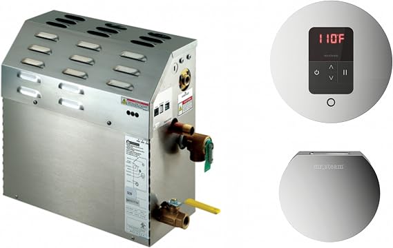 Mr Steam MS-150-EC1 Steam Bath Generator Package for steam rooms up to 150 cubic feet with Manual Flush Valve