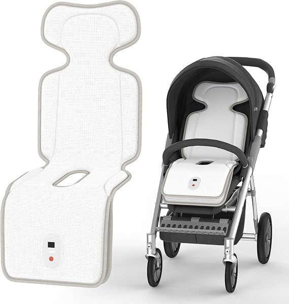 Baby Stroller Cooling Pad with 2 Built-in Blower Up to 10H MAX 10000 mAh Rechargeable 3 Speed Adjustable Car Seat Liner Cooling Cushion for Toddler Outdoors Summer Baby Essentials