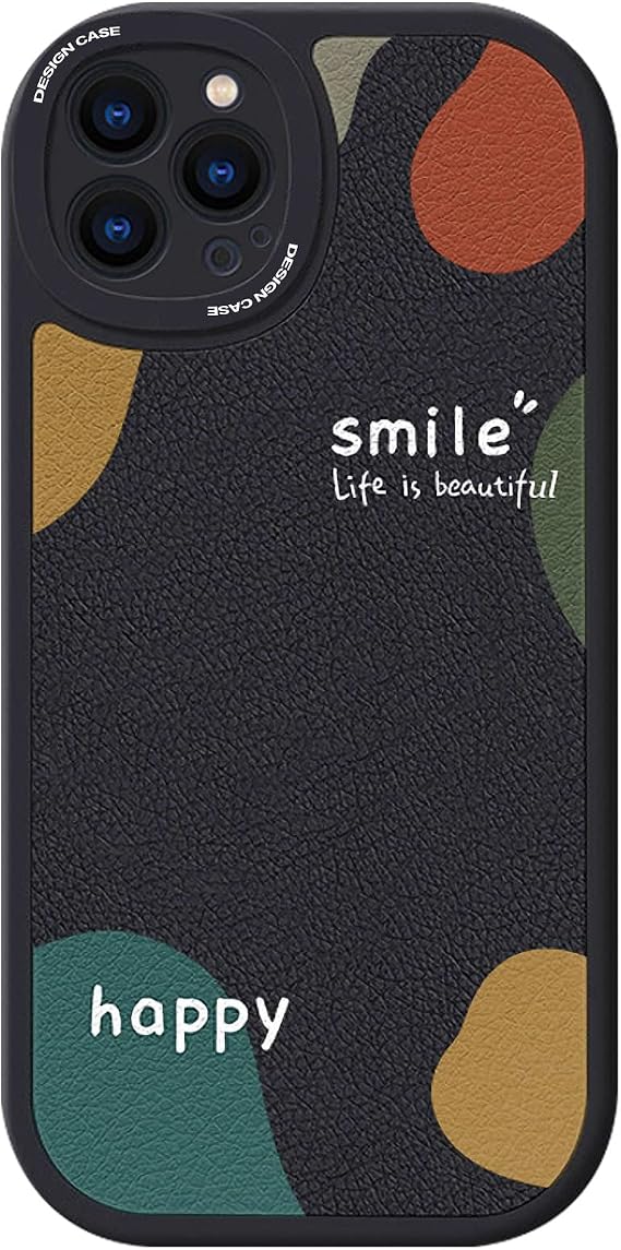 ZEZHOU Compatible with iPhone 12 Pro Case - Cute Pattern Design for Women Men Girls Fashion Soft Lambskin Flexible Protective TPU Rubber Shockproof Phone Case for iPhone 12 Pro, 6.1 inch, Black