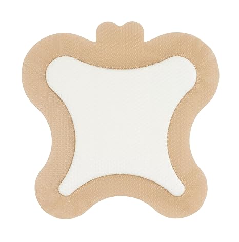 Cardinal HealthTM Silicone Bordered Foam Dressing, Sacral, 7.2 x 7.2IN, Case of 5 Boxes of 5