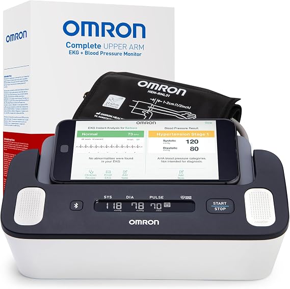 OMRON Complete 2-in-1 Blood Pressure Monitor + EKG for Home Use