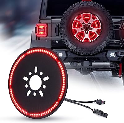 SUPAREE Plug and Play Spare Tire Brake Light Wheel 3rd Third Brake Light JL Spare Tire Light fits for Wrangler JL JLU 2018-2025 with Back Up Camera