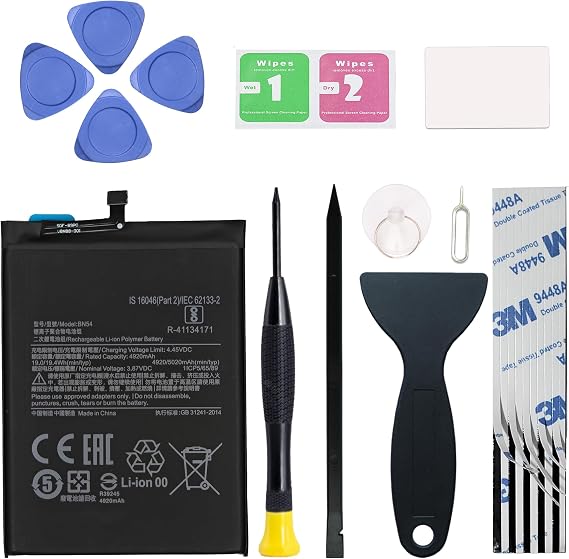 New Upgraded BN54 Replacement Battery Compatible with Redmi Note 9 / Redmi 10X 5G / Redmi 9 with Repair Toolkit