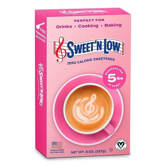 Sweet'N Low, Zero Calorie Bulk Sweetener, 8 oz Box | Granulated Sugar Substitute for Baking, Coffee, Tea and More, Kosher & Gluten Free, Low Glycemic Index
