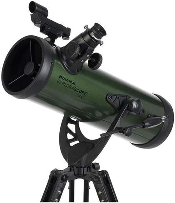 Celestron ExploraScope 22103 114AZ Reflector Telescope | Portable Reflector Telescope, Bright Moon & Deep-Sky Views, Smooth Alt-Azimuth Controls, Lightweight Tripod, No-Tool Setup
