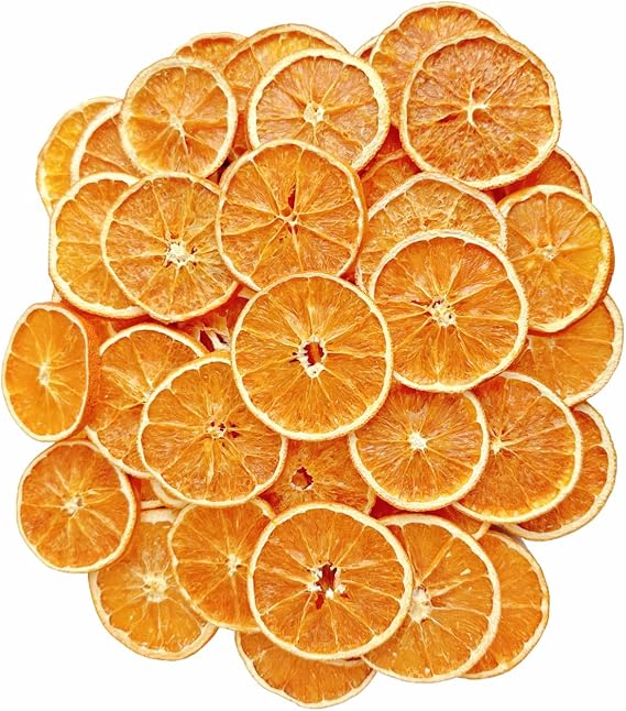 50Pcs Dried Orange Slices for Crafts, 4-5cm Natural Dehydrated Orange Slice Ornaments for Potpourri Simmering, Wreath Making Supplies Christmas Bowl Filler Decoration