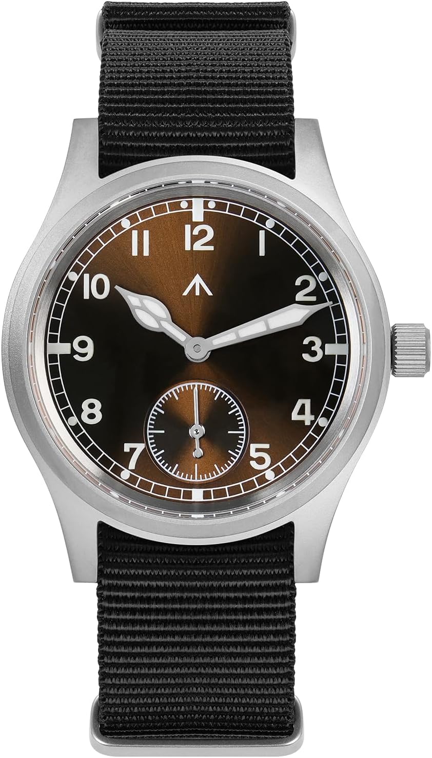 TACTICAL FROG Militado D12 Military Mens Watch VD78 Quartz Sapphire Crystal C3 Super Luminous 36mm Dial Military-Style Dress Watches, 100M Waterproof