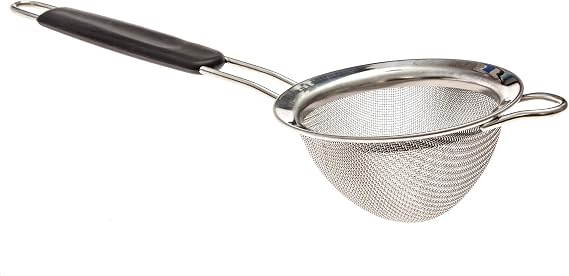 LiveFresh Fine Mesh Stainless Steel Mini Tea Strainer with Non Slip Handle - 3 inch - Ideal Size for Straining Teas and Cocktails or Sifting Flour, Sugar, Spices, and Herbs