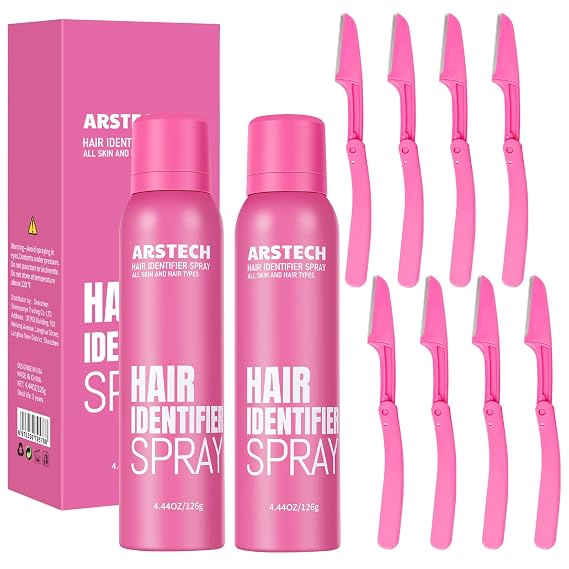 Hair Identifier Spray for Face Shaving Dermaplaning Tool (Rose 2 Pack)