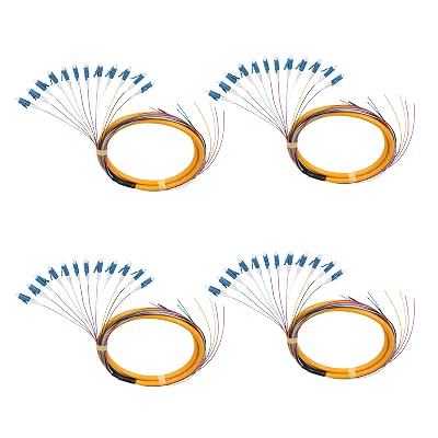 12 Strand LCUPC Fiber Optic Pigtail 1.2m LC Singlemode Fiber Pigtail for Networks Communication System,4 Packs