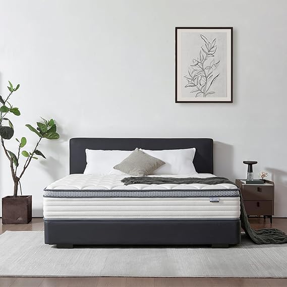 Full Size Mattress - 12 Inch Hybrid Mattress in a Box, Individual Pocket Springs, Medium Firm, Pressure Relief, Breathable Comfort and Durable
