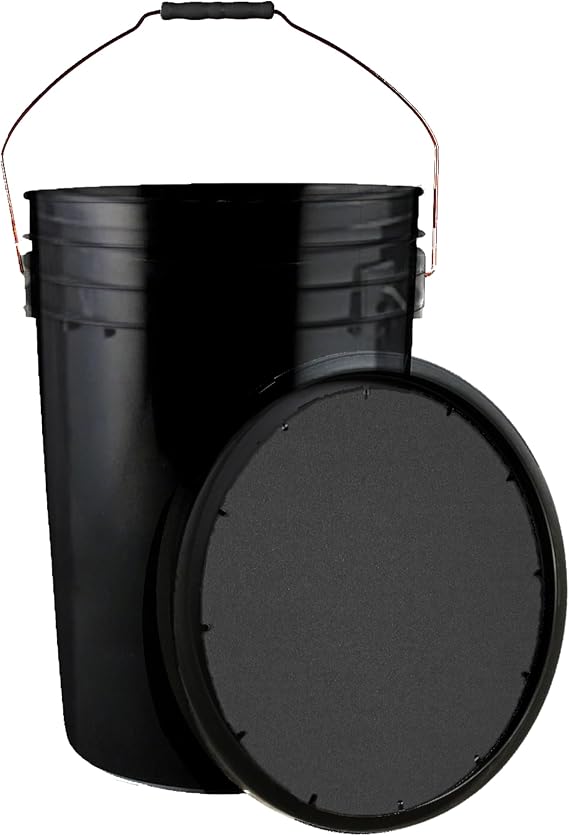 Champion Sports 6 Gallon Bucket with Padded Soft Seat Lid - Durable Construction - Balls Not Included - Ideal for Baseball, Softball, T-Ball, Practice Balls, and Lacrosse Black