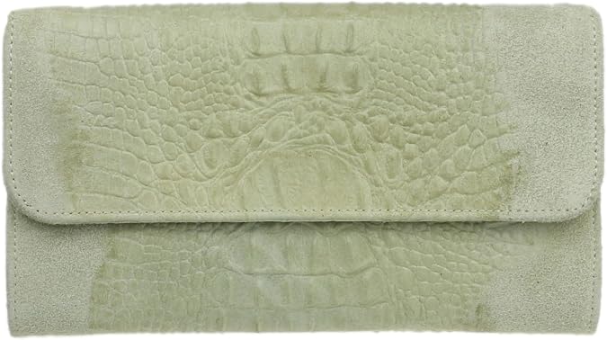 Girly HandBags Womens Crocodile Suede Clutch Bag