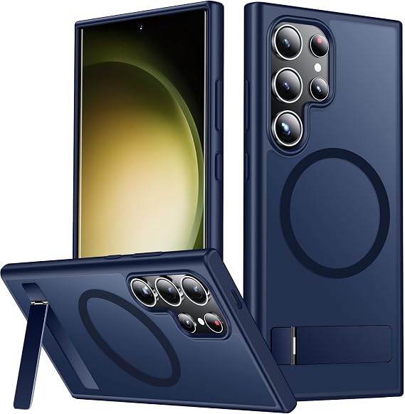 SPIDERCASE for Samsung Galaxy S23 Ultra Case, Built-in Stand, Blue