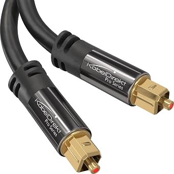 TOSLINK Optical Audio Cable 35ft Designed in Germany Fiber Optic Cable for Soundbar, SPDIF Digital Optical Audio Cord for Sound Bars, Stereo Systems, amps, Xbox One or PS4 by CableDirect