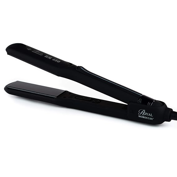 1 Ceramic Tourmaline Ionic Flat Iron Hair Straightener for Women | Dual Voltage Flat Iron for Hair 450 Max | Professional Hair Straightener Made in Italy | 110 V 240V