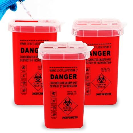 3-Pack Sharps Container for Home Use and Professional